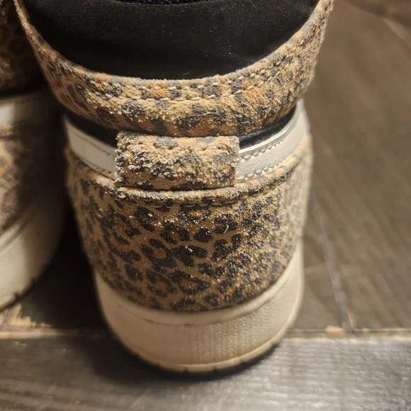 Jordan Kids Black and Tan Leopard Sneakers - Picture 5 of 7